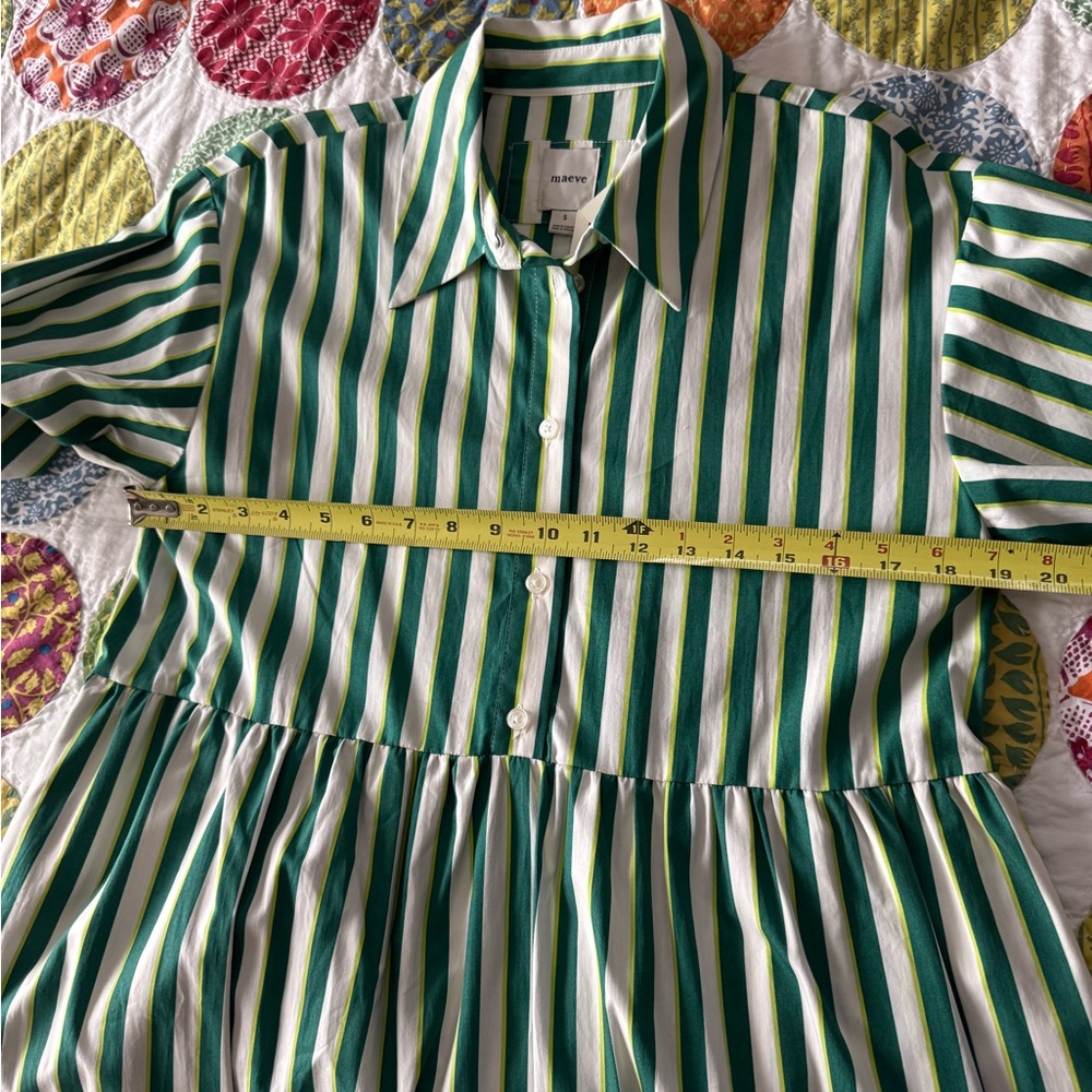 Anthropologie💚 Maeve Bettina Tiered Shirt Dress, S, NWT - Picture 11 of 16